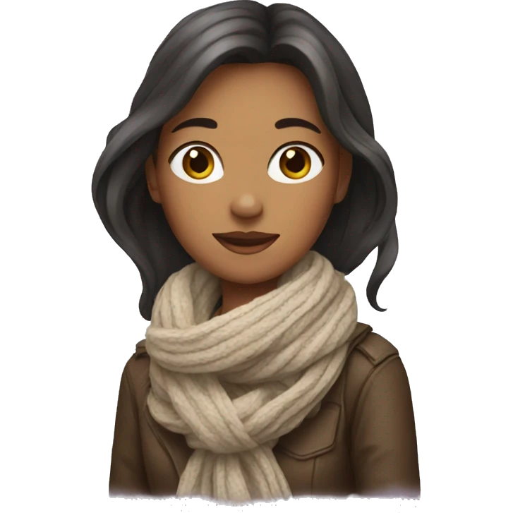 A girl with scarf emoji
