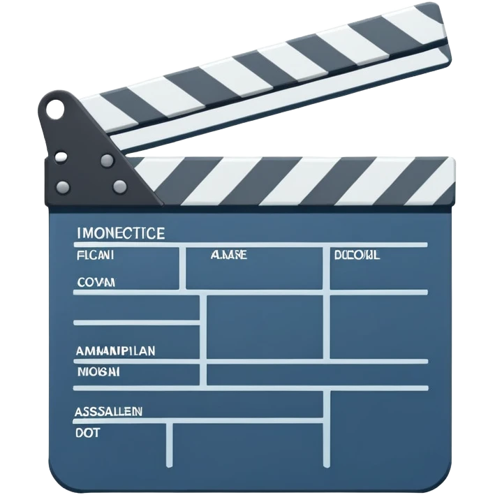 flat design movie slate with geometric shape and one diagonal line emoji