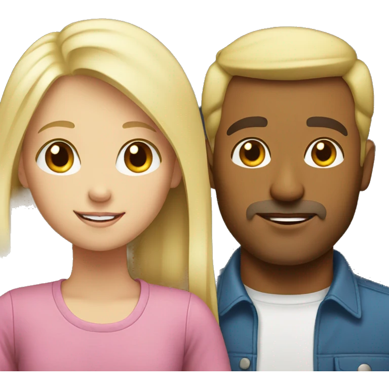 white Blonde Father and Blonde young daughter emoji