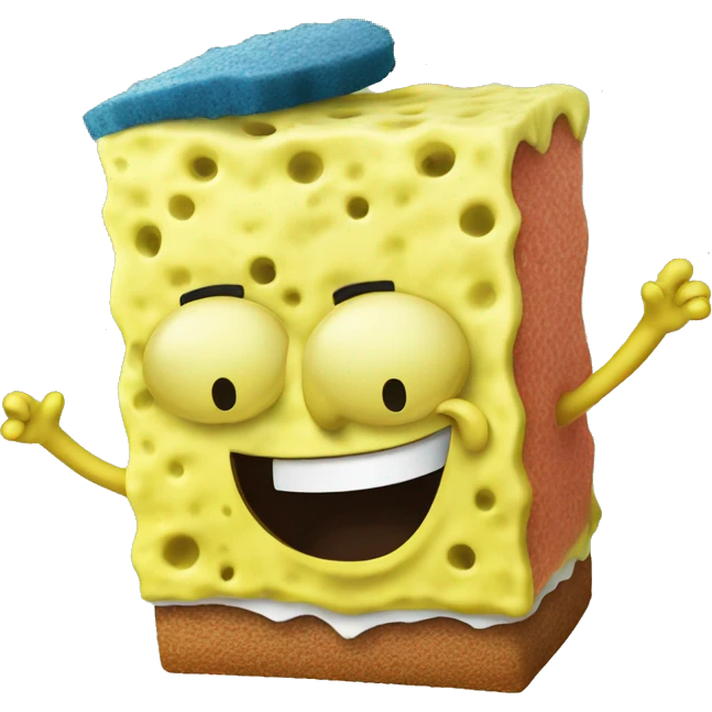 sponge bob in the party emoji