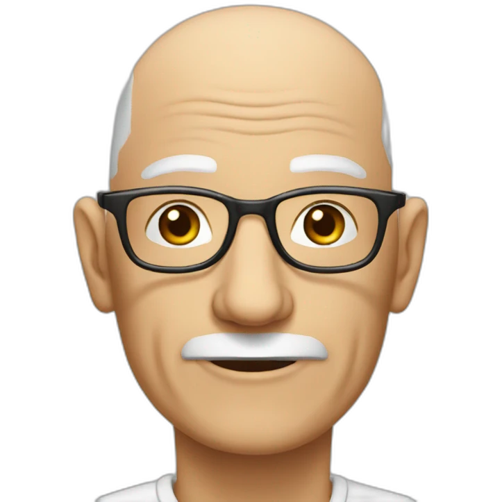 Skinny baldy old man with glasses emoji