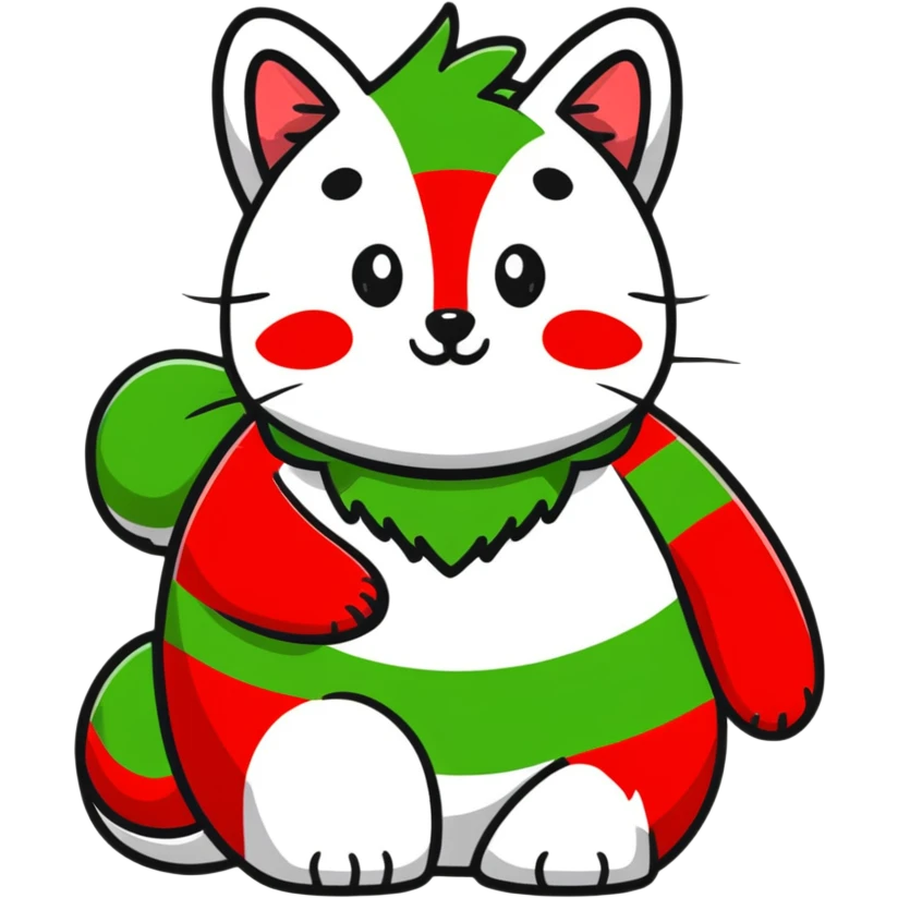 silly animal with Italian flag colors emoji