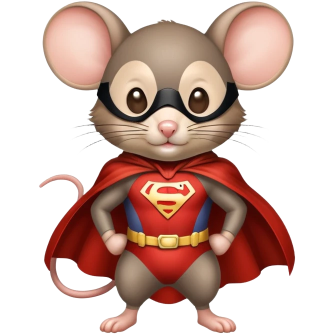 mouse wearing superhero costume emoji