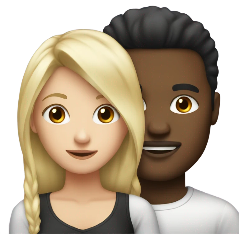 Blonde girl and black hair man emoji