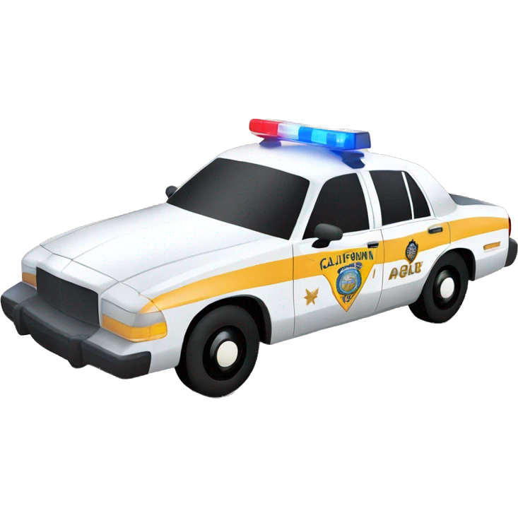 California highway patrol car at the beach emoji