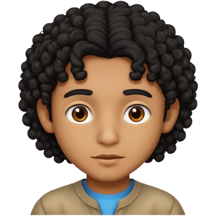 Indian boy with curly hair emoji