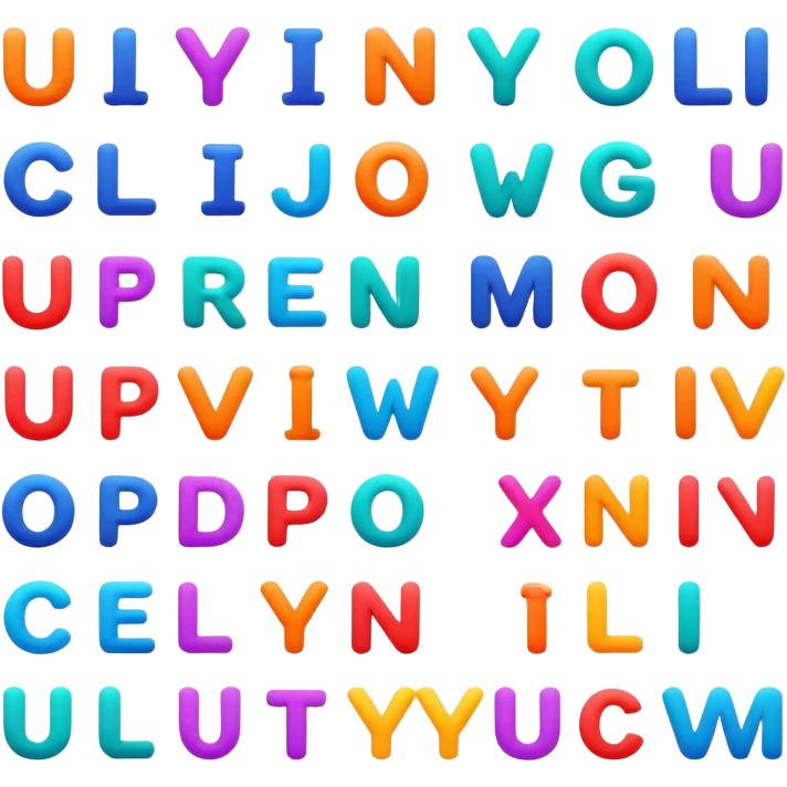 colorful letters UYI in bold font emoji