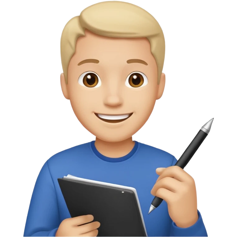 happy man leaving review emoji