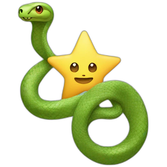 snake wrapped around star emoji