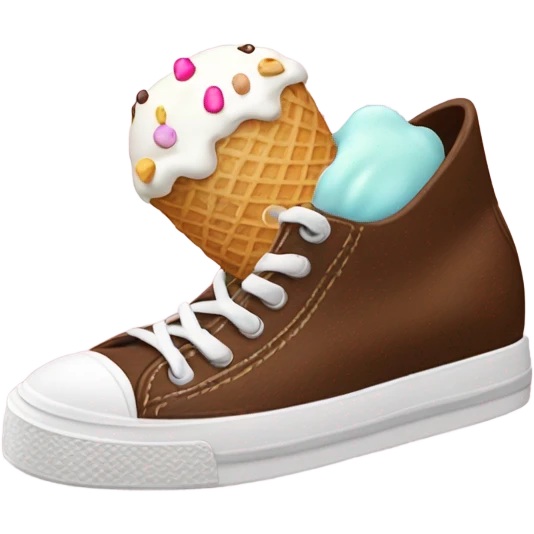 Shoe filled with ice cream emoji