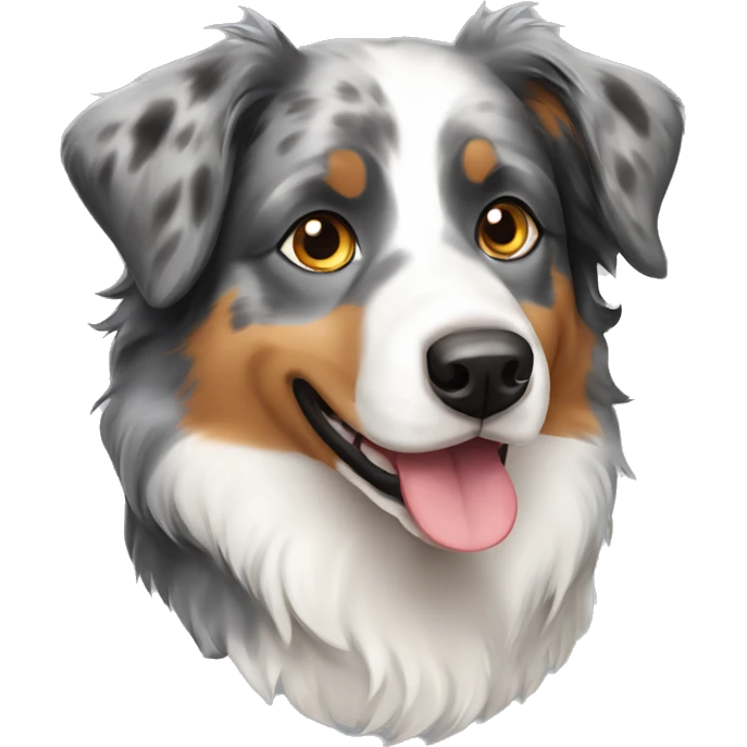 Gray and black dog australian shepherd emoji