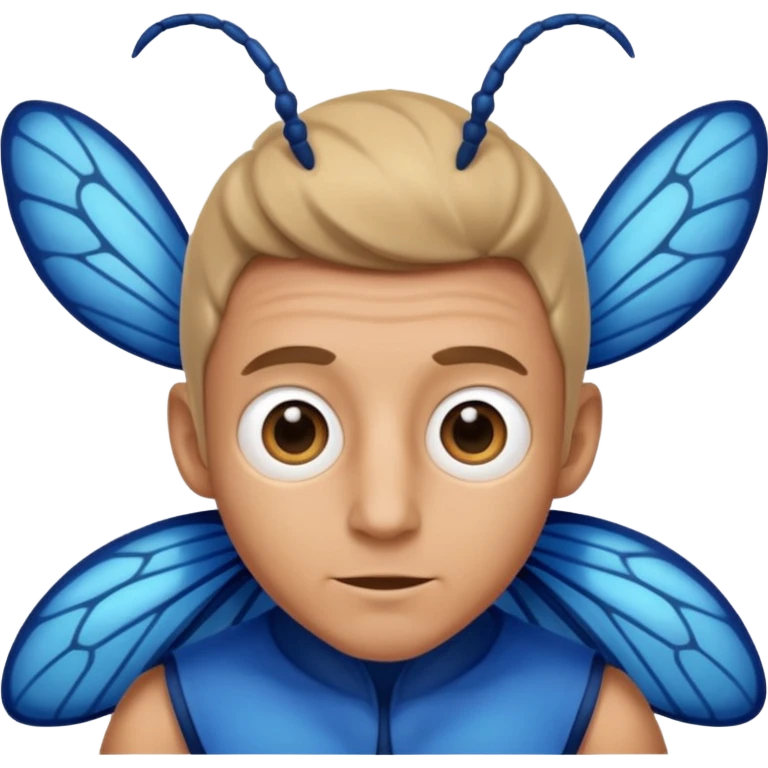 blue insect costumed man emoji