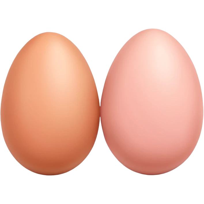 two skin tone peachy beige-pink egg shaped balls/spheres emoji