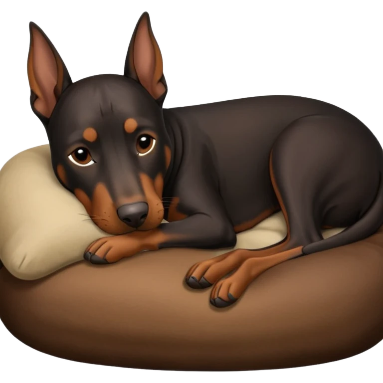 doberman dog sleeping  emoji
