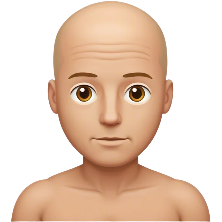 bald white man body, waist above emoji
