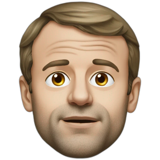 Emmanuel Macron with powder under  his nose emoji