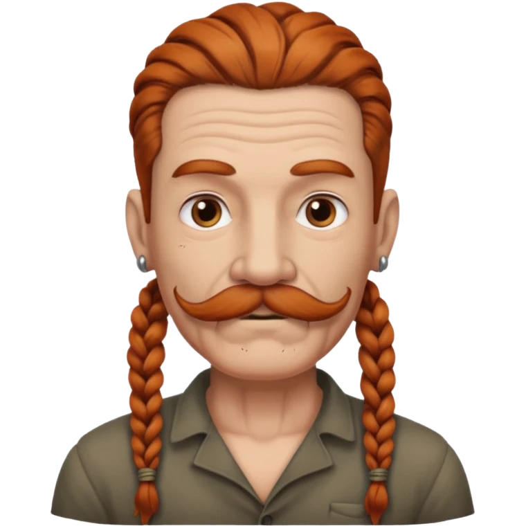gray color mstache dark ginger braids man very gray mustache old very tattoed with the whitest mustache ever emoji