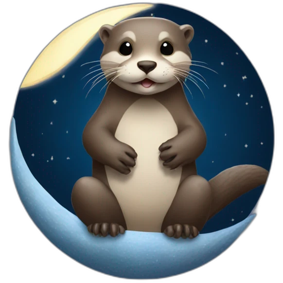otter holding the moon emoji