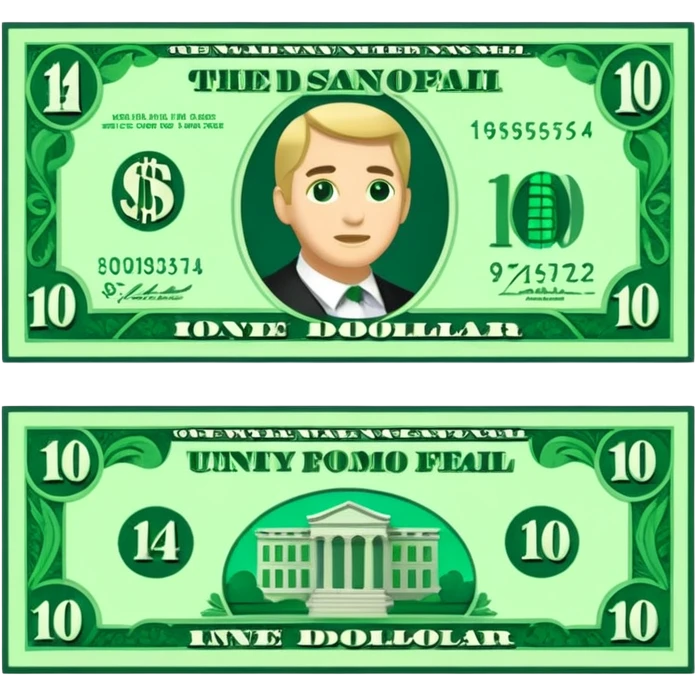 14 dollar bill flat ios emoji style version emoji