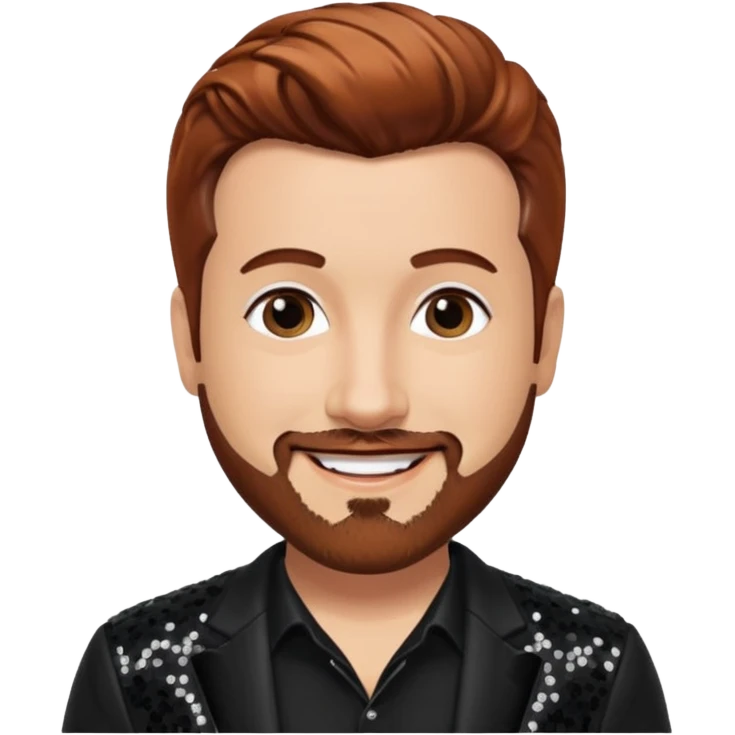 Joey Fatone from 'N Sync with auburn hair, black sequin outfit, light skin emoji
