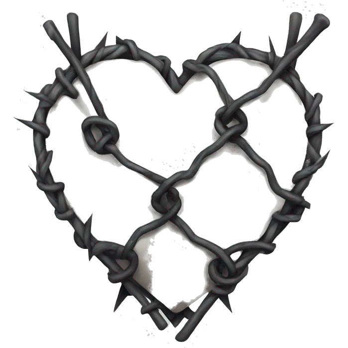 gothic heart with barbed wire emoji