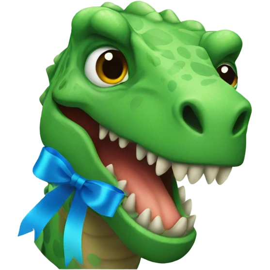dinosaur with ribbon emoji