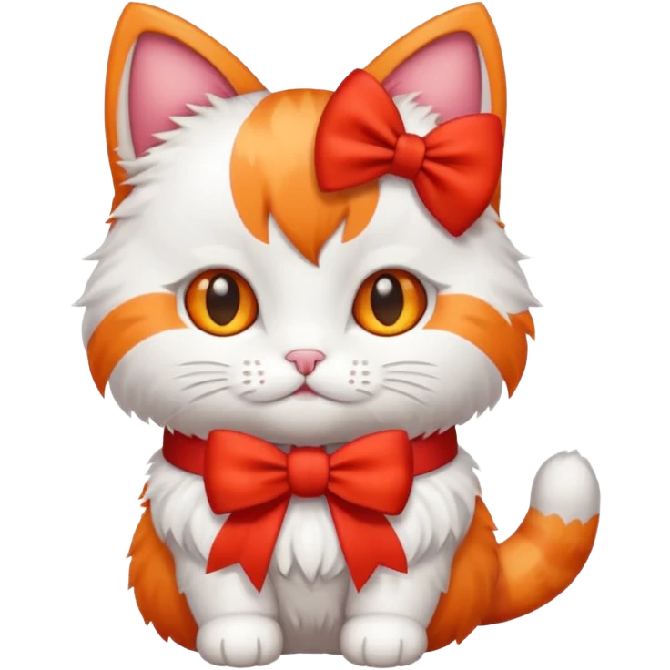 kitty wearing a bow emoji