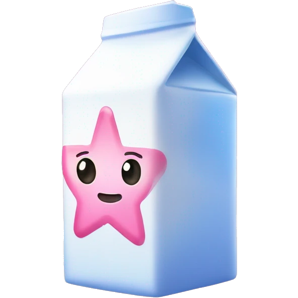 Kawaii neon star glitter milk carton emoji    emoji