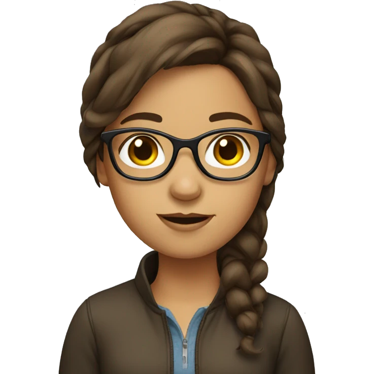 brown hair girl with glasses emoji