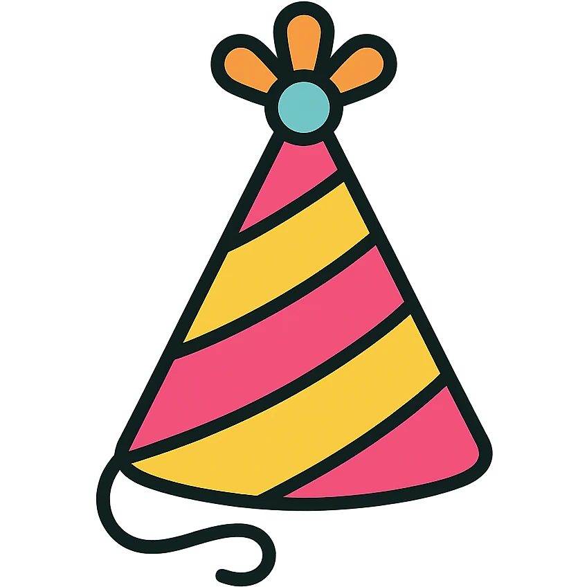 party hat color icon emoji