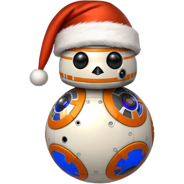 bb8 wearing santa hat emoji
