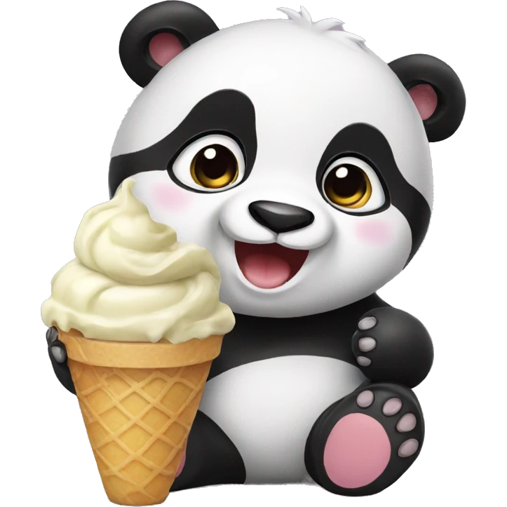 Panda eating ice cream emoji