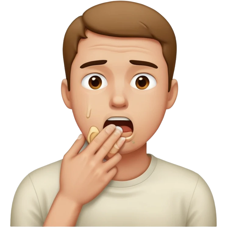 Guy choking himself suffocating emoji