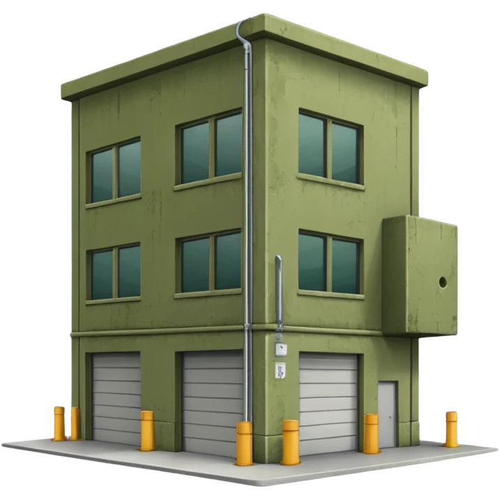 military green warehouse emoji