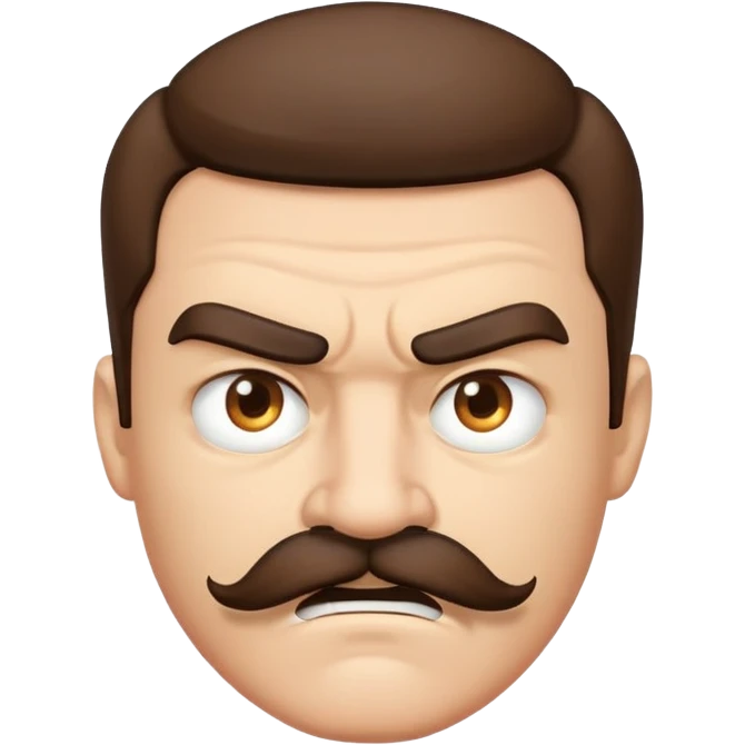 angry face with mustache emoji