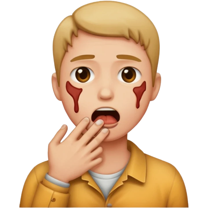 person choking itself emoji