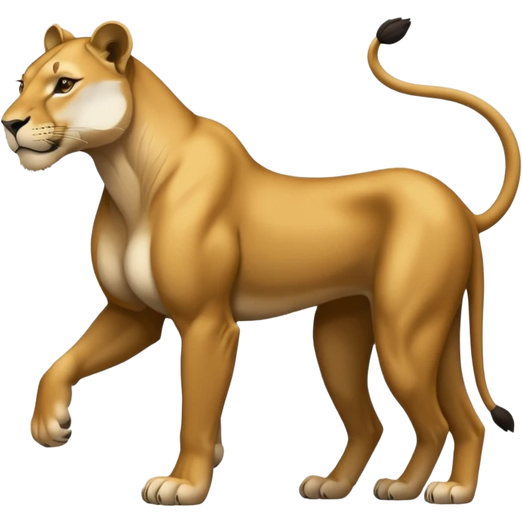 a lioness's silhouette with four legs emoji