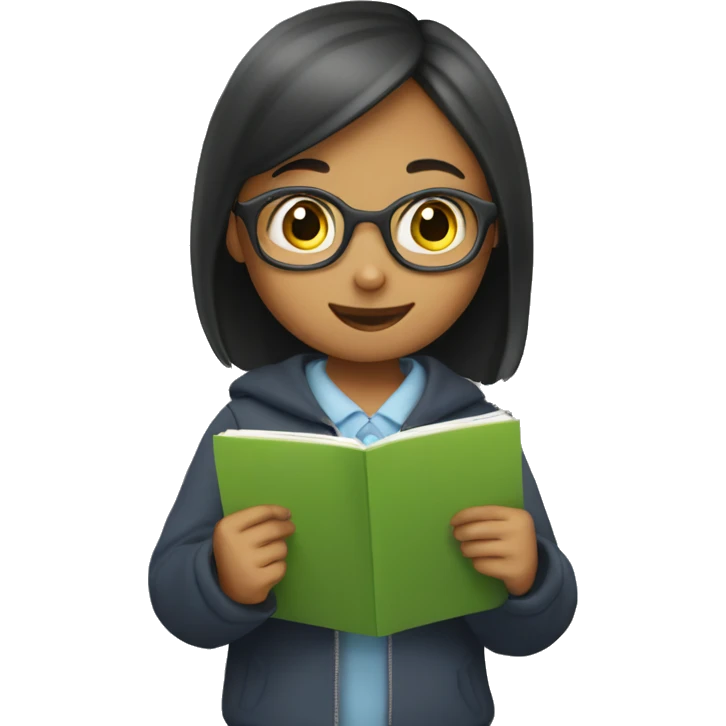 a girl reading a school timetable emoji