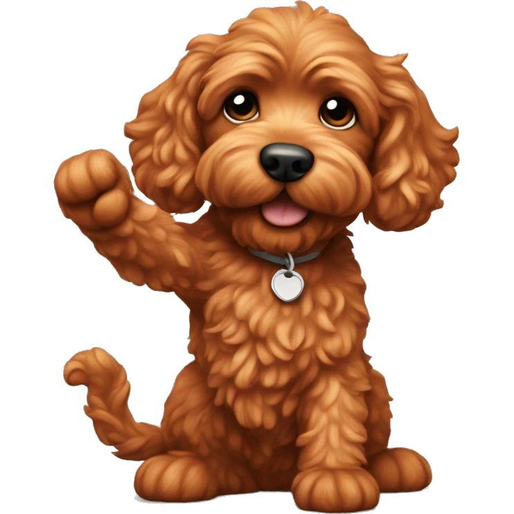 red cockapoo high five emoji