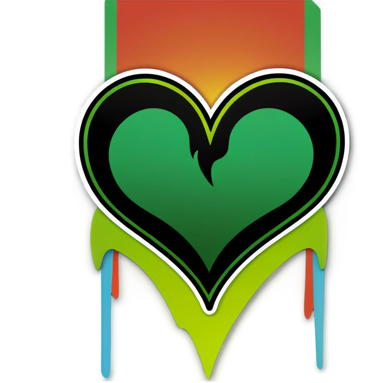 Black heart with green flames  emoji