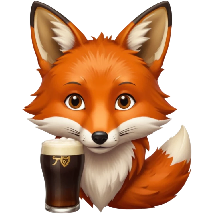 A fox drinking a Guinness  emoji