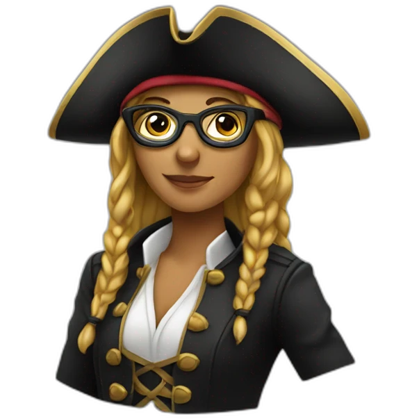 Female pirate with glasses emoji