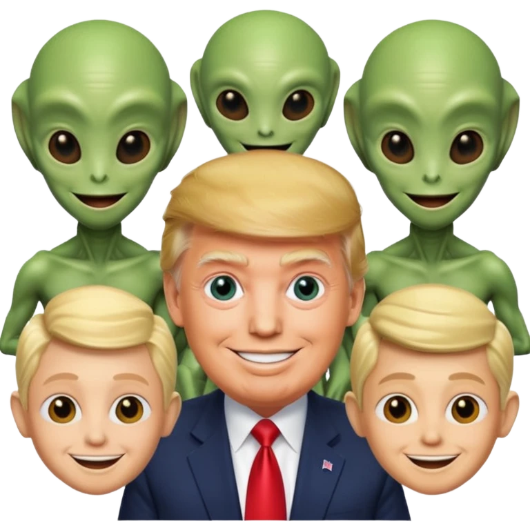 Donald trump with aliens  emoji