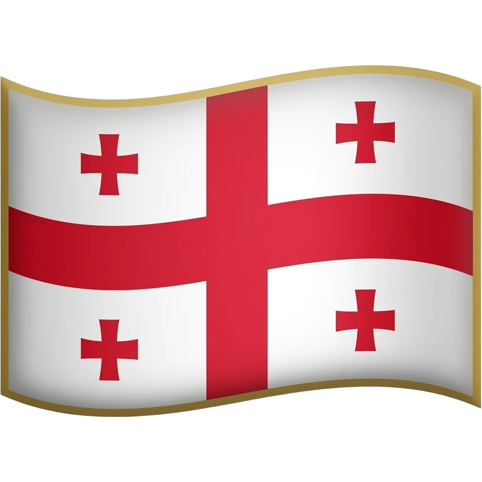 Classic republic Georgia's flag emoji but the middle big cross having gold outline emoji