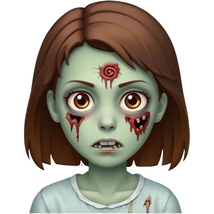 девушка зомби с карими глазами коричневыми волосами emoji