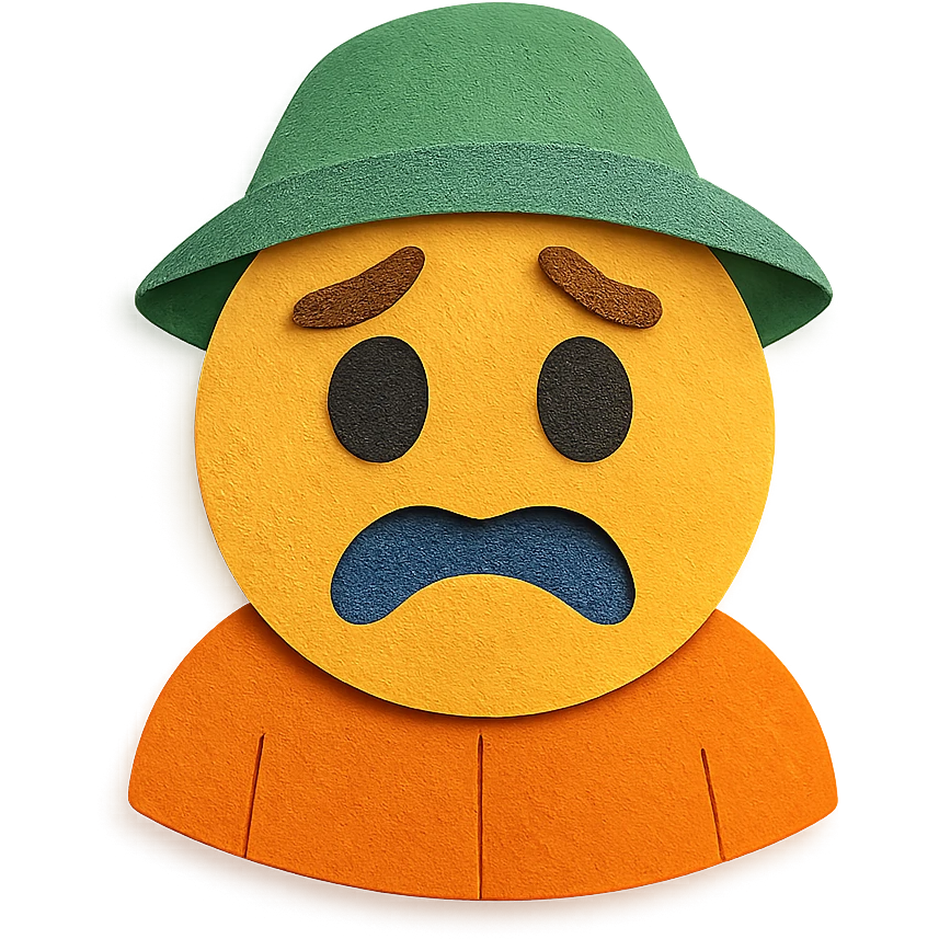 paper craft style miedo disfrazado emoji