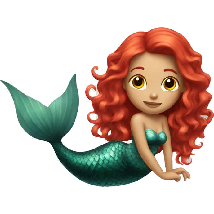 red headed girl mermaid  emoji