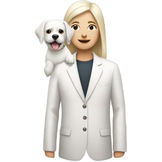 person with a white dog emoji