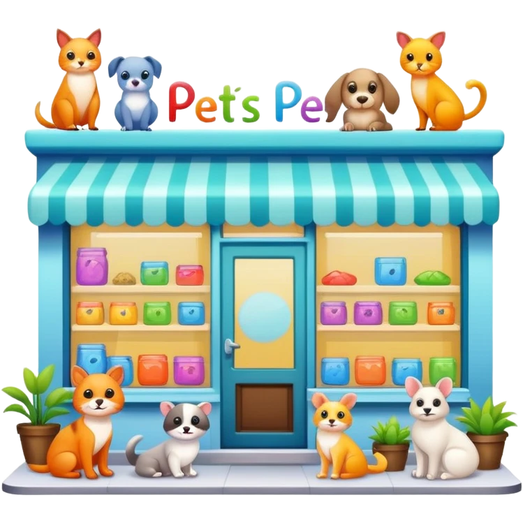 pet shop store with animals emoji
