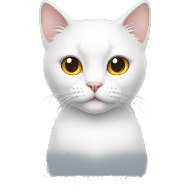White Cat wearing a t-shirt emoji